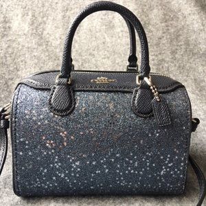 Coach Blue Glitter Micro Bennett Satchel